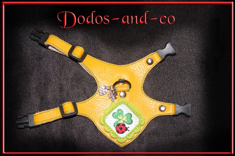 harnais cuir furet avec écusson au choix